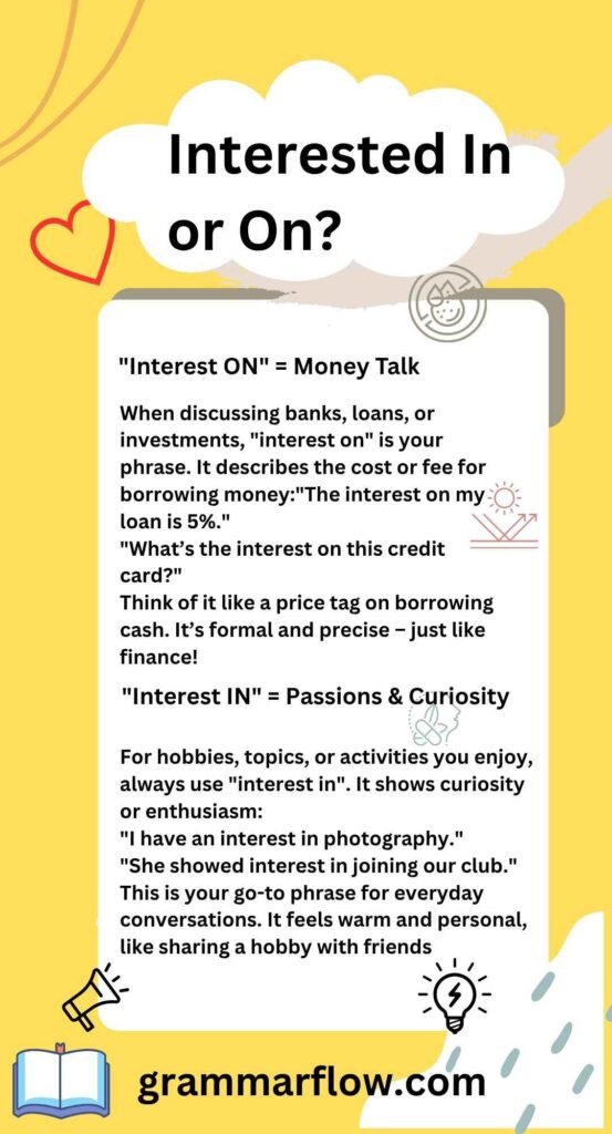 Interested In or On? 7 Simple Examples to Know in 2025