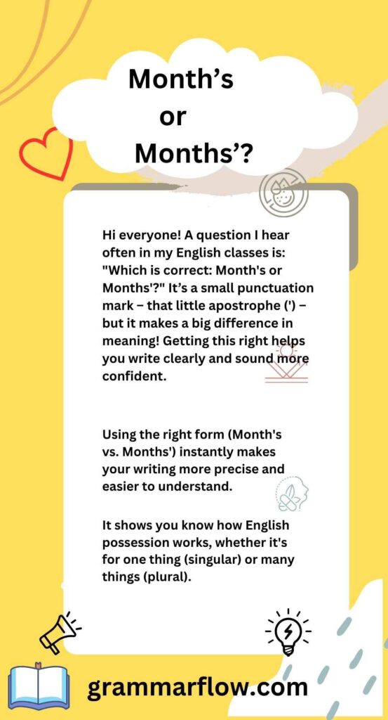 It shows you know how English possession works, whether it's for one thing (singular) or many things (plural).