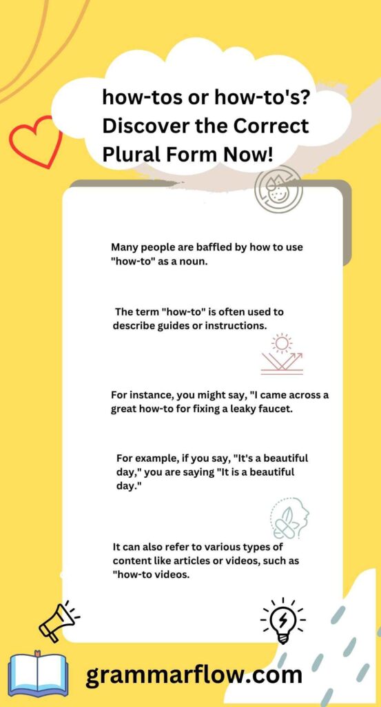 how-tos or how-to's? Discover the Correct Plural Form Now!