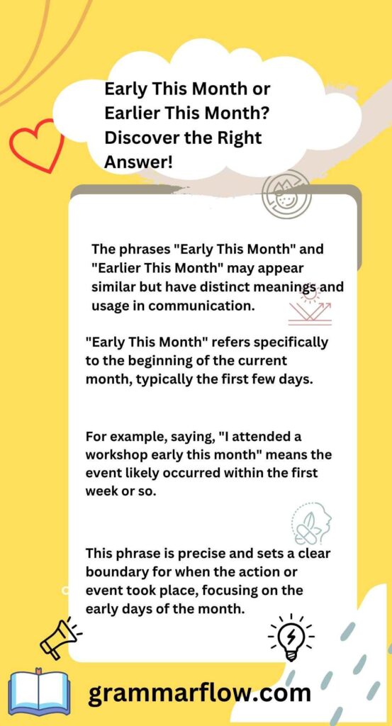 Early This Month or Earlier This Month? Discover the Right Answer!