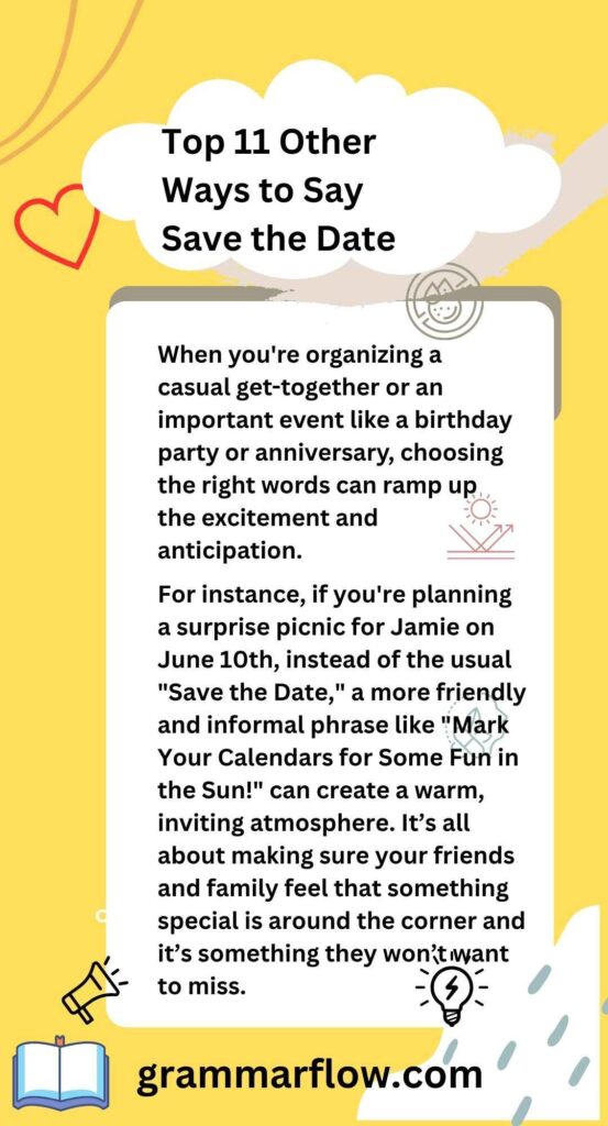 Top 11 Other Ways to Say Save the Date