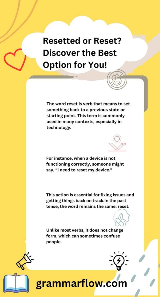 Resetted or Reset? Discover the Best Option for You!