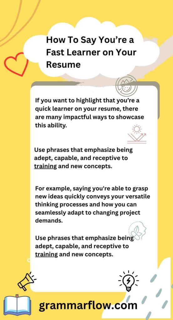 How To Say You’re a Fast Learner on Your Resume