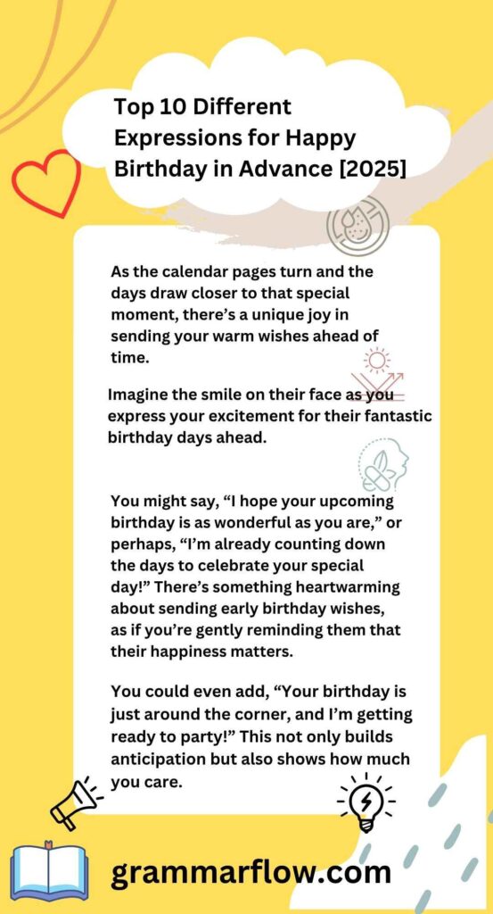 Top 10 Different Expressions for Happy Birthday in Advance [2025]