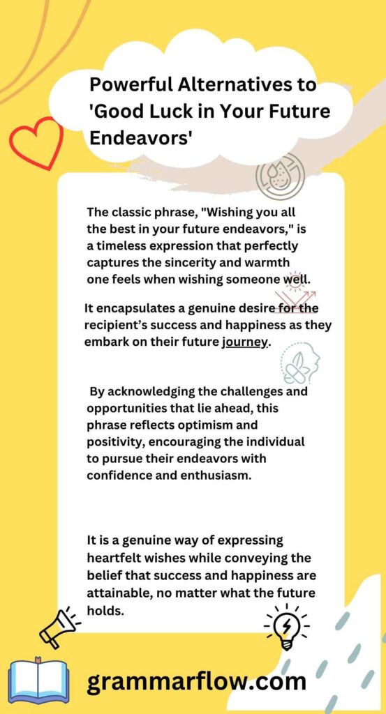 It is a genuine way of expressing heartfelt wishes while conveying the belief that success and happiness are attainable, no matter what the future holds.