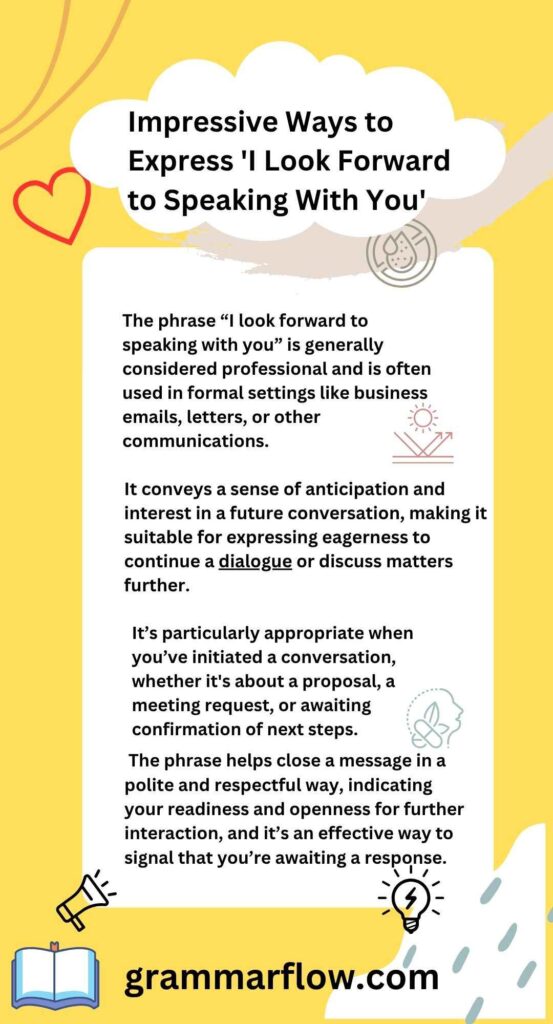 Impressive Ways to Express 'I Look Forward to Speaking With You'