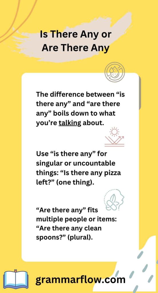 Difference Between Is There Any and Are There Any