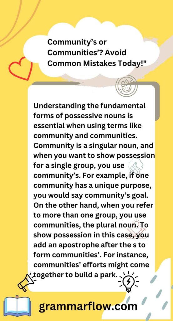 "Community’s or Communities’? Avoid Common Mistakes Today!"